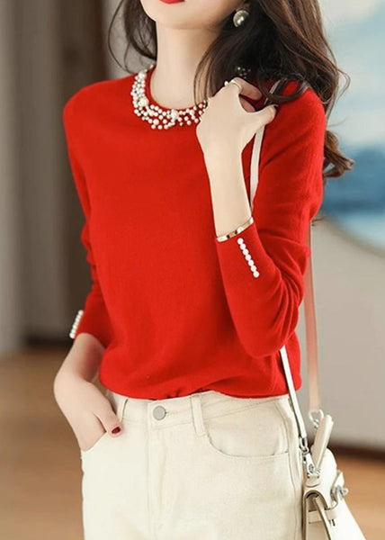 Bohemian Yellow Nail Bead Knit Shirt Spring TN012 ABC