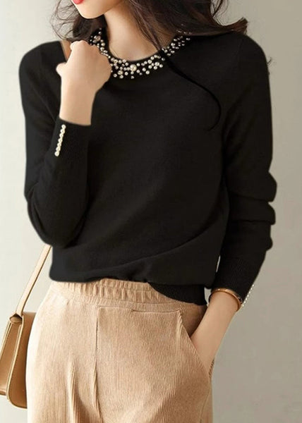 Bohemian Yellow Nail Bead Knit Shirt Spring TN012 ABC