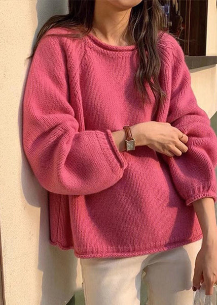 Bohemian Yellow O Neck Patchwork Cozy Knit Sweaters Long Sleeve TU044