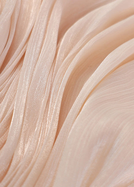 Apricot Boho Chiffon Sleeve Dress Summer Puff Work Wrinkled FashionChic