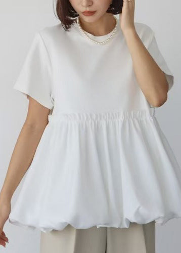 Patchwork Cotton Tops Boho Summer Ruffled Black FashionChic