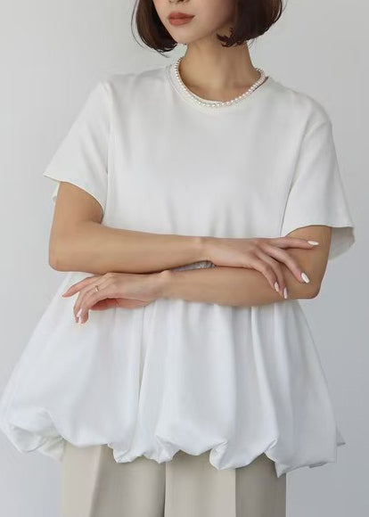 Patchwork Cotton Tops Boho Summer Ruffled Black FashionChic