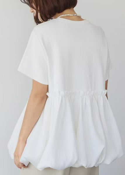 Patchwork Cotton Tops Boho Summer Ruffled Black FashionChic