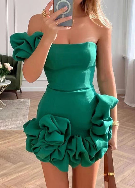 Strapless Summer Blue Dress Boho Backless Wraped FashionChic