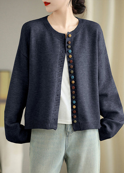 Boho Dull Grey Colorful Buttons Knit Cardigans Spring TM020 ABC