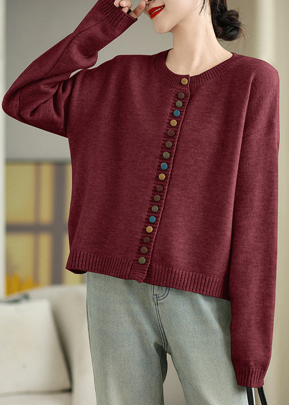 Boho Dull Grey Colorful Buttons Knit Cardigans Spring TM020 ABC