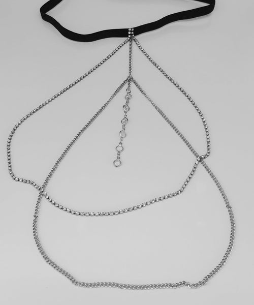 Alloy Gold Body Chain Boho Elastic Zircon FashionChic