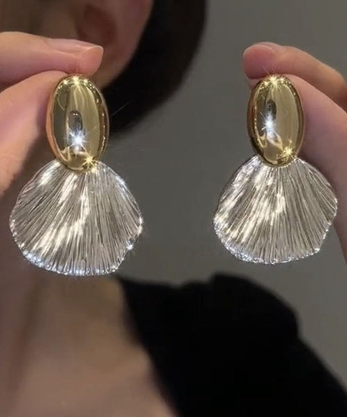 Earrings Boho Leaf Drop Copper Gold Alloy FashionChic