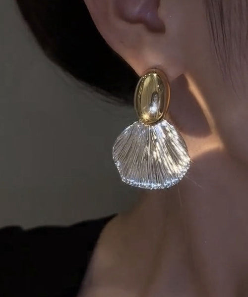 Earrings Boho Leaf Drop Copper Gold Alloy FashionChic