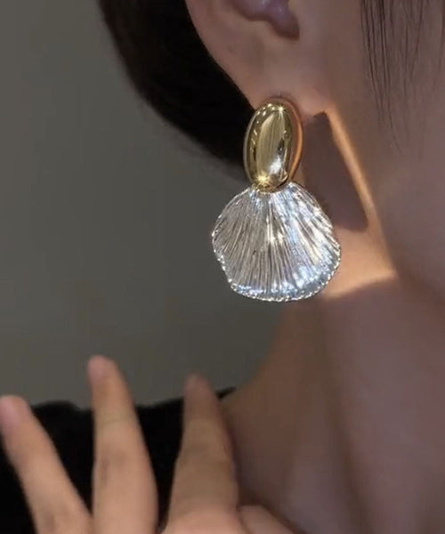 Earrings Boho Leaf Drop Copper Gold Alloy FashionChic