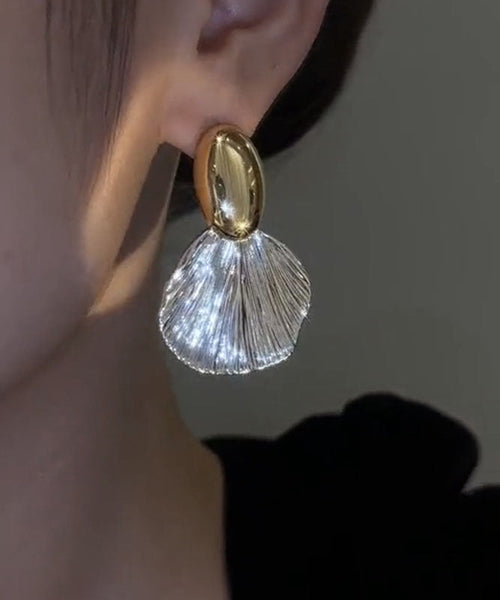 Earrings Boho Leaf Drop Copper Gold Alloy FashionChic