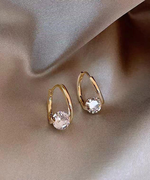 Boho Gold Copper Alloy Zirco Hoop Earrings YI024 ABC