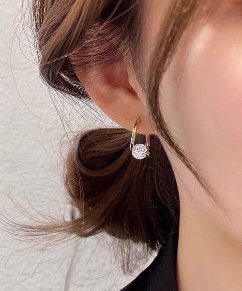 Boho Gold Copper Alloy Zirco Hoop Earrings YI024 ABC