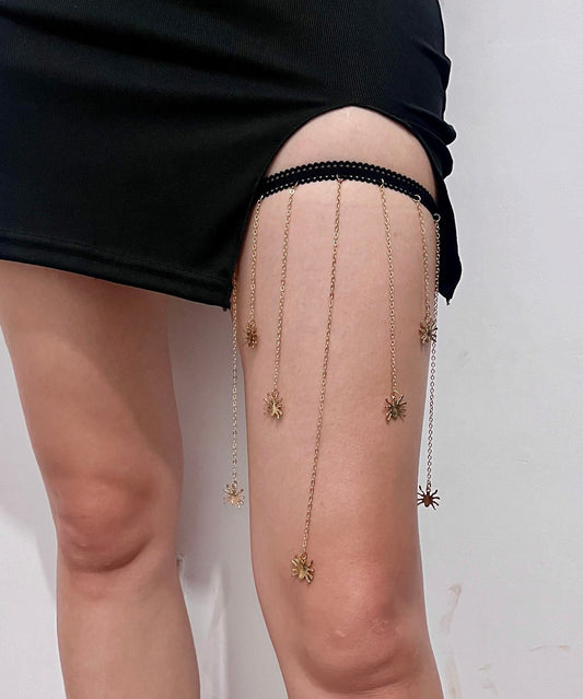 Boho Gold Metal Alloy Spider Chain Tassel Body Chain TX007