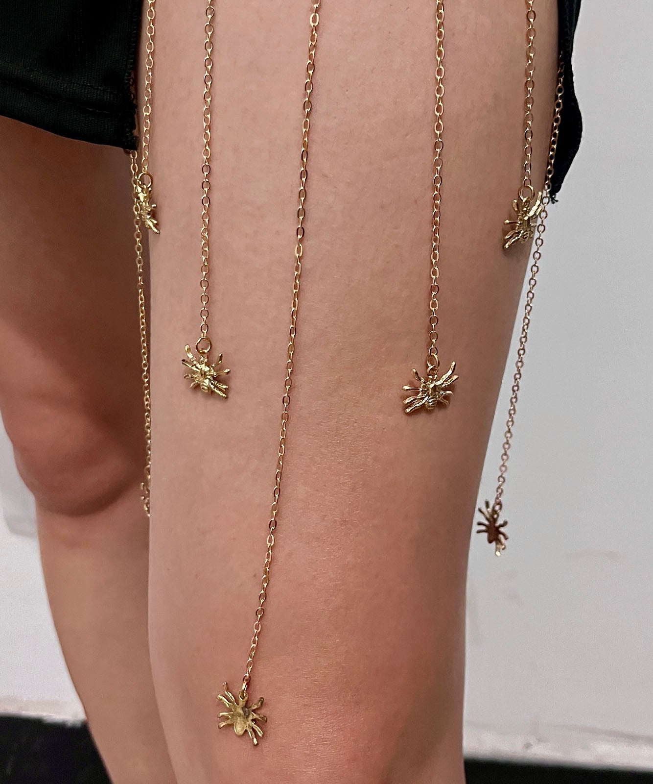 Boho Gold Metal Alloy Spider Chain Tassel Body Chain TX007