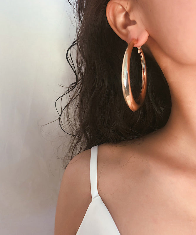 Boho Gold Metal Round Hoop Earrings ZZ004 JEW-EAR240613