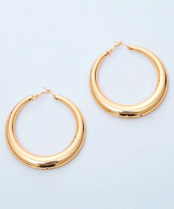 Boho Gold Metal Round Hoop Earrings ZZ004 JEW-EAR240613