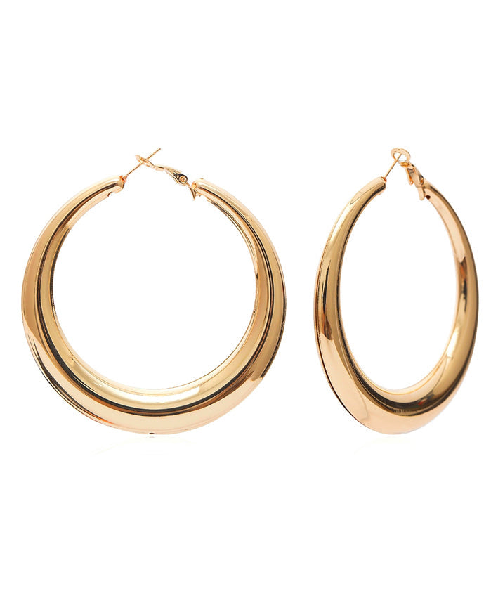 Boho Gold Metal Round Hoop Earrings ZZ004 JEW-EAR240613