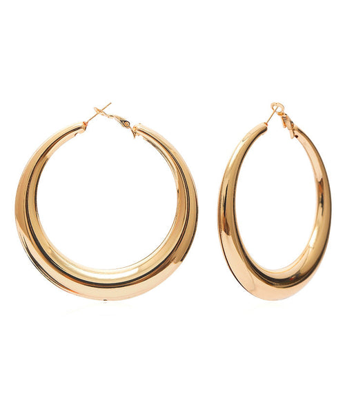 Boho Gold Metal Round Hoop Earrings ZZ004 JEW-EAR240613