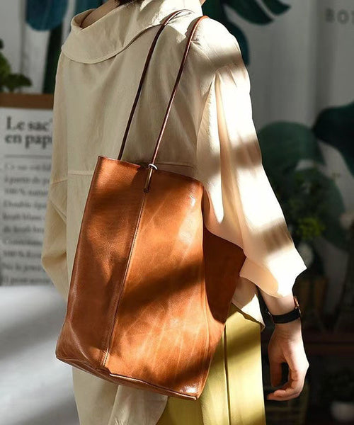 Large Green Bucket Bag Leather Capacity Boho FashionChic