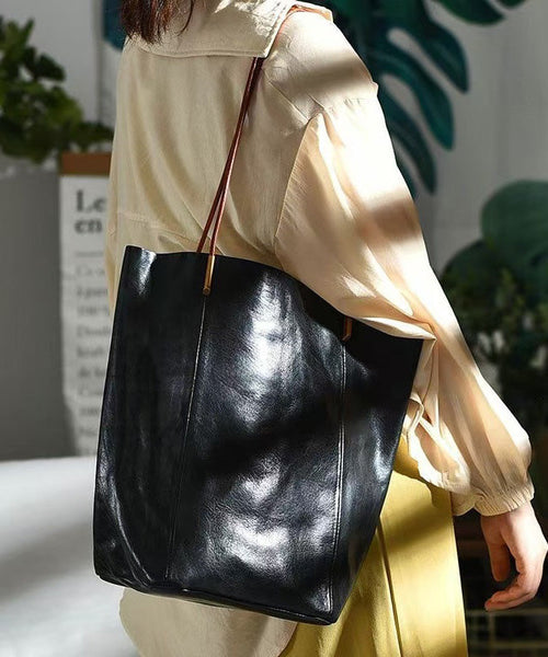 Large Green Bucket Bag Leather Capacity Boho FashionChic