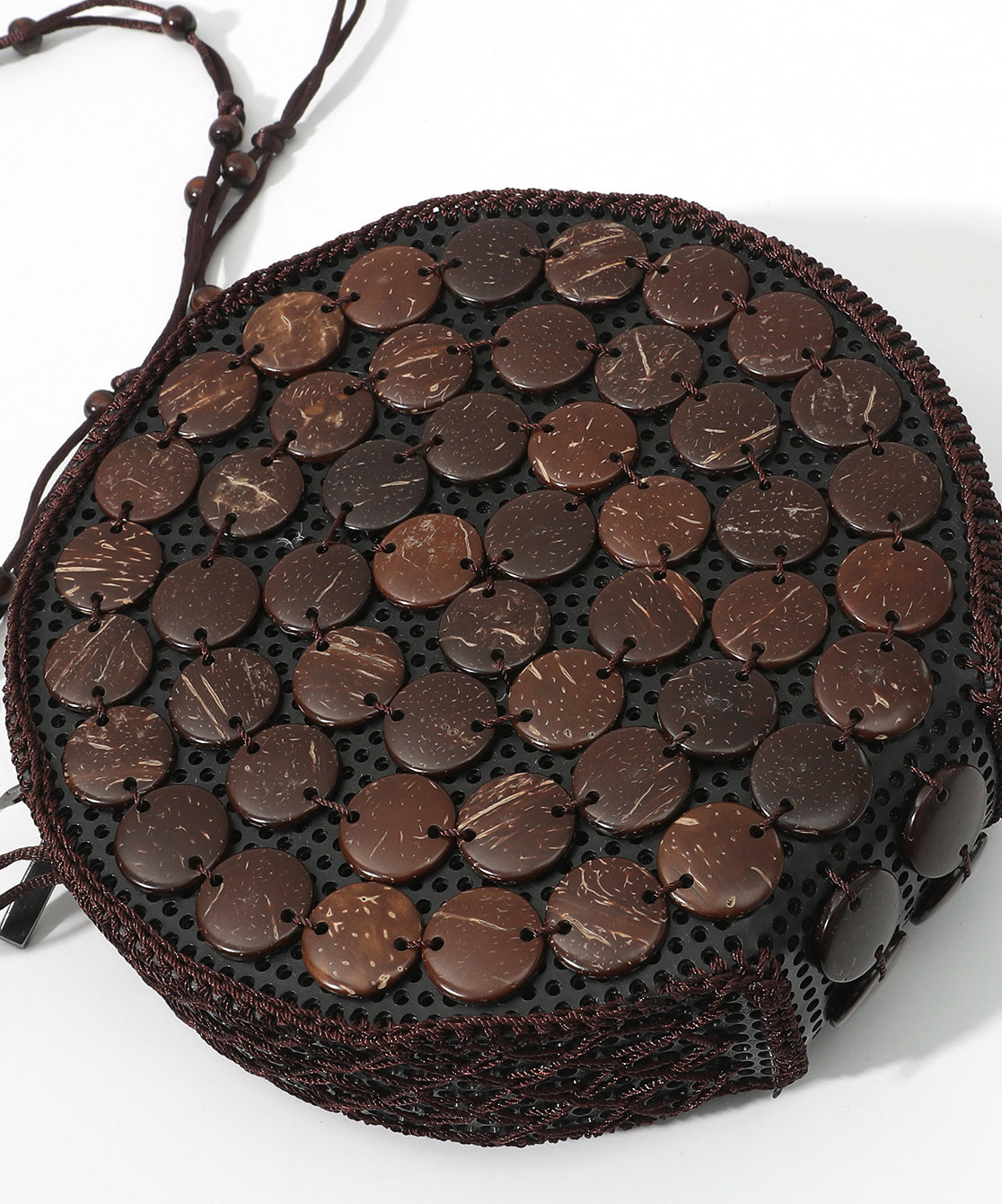 Boho Handmade Wooden Patchwork Circular Messenger Bag HJ1051 Ada Fashion