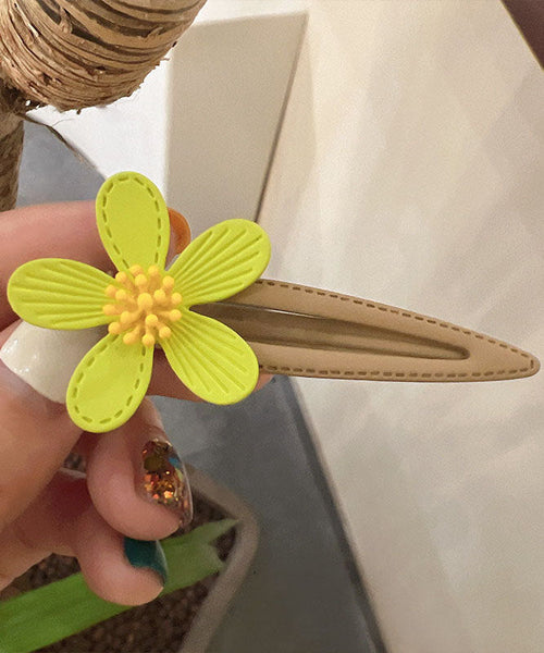 Floral Hairpin Light Green Boho Acrylic FashionChic