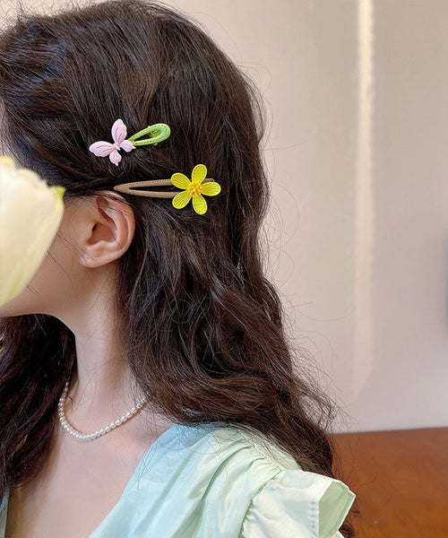 Floral Hairpin Light Green Boho Acrylic FashionChic