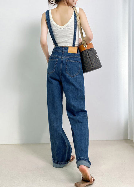 Boho Jumpsuits Asymmetrical Denim Design Navy Summer FashionChic