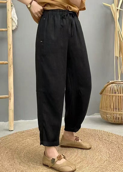 Pants Elastic Summer Waist Oversized Harem Linen Purple Boho FashionChic