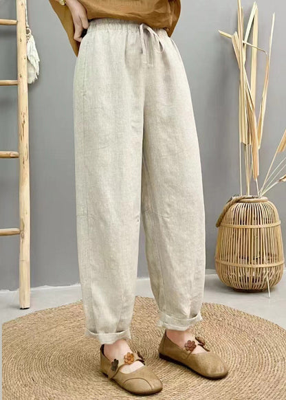 Pants Elastic Summer Waist Oversized Harem Linen Purple Boho FashionChic