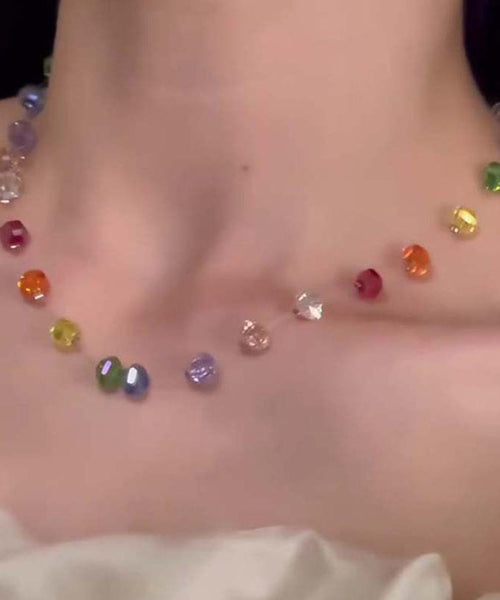 Necklace Glass Bead Boho Beads Rainbow Gratuated FashionChic