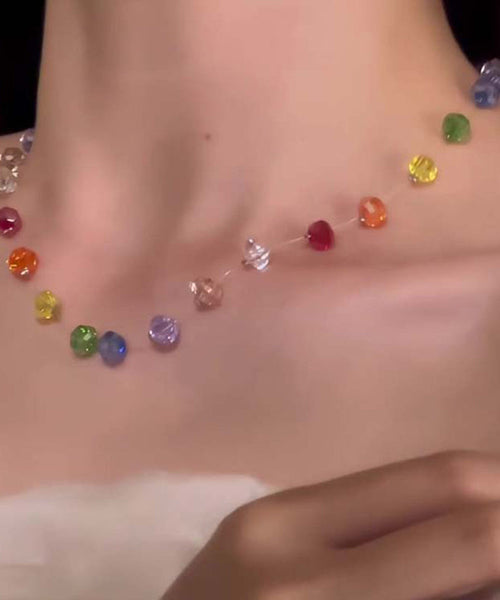 Necklace Glass Bead Boho Beads Rainbow Gratuated FashionChic