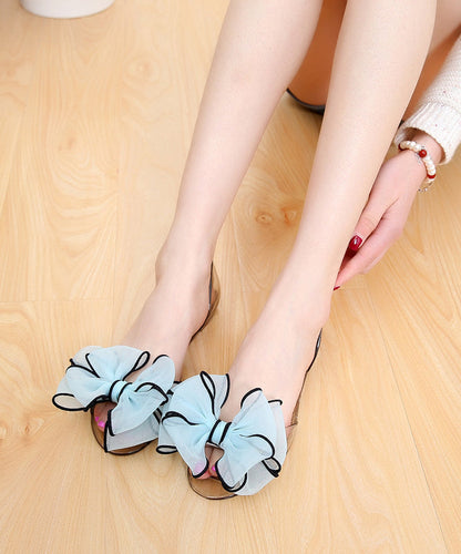 Flat Splicing Boho Red Sandals Clear Floral FashionChic