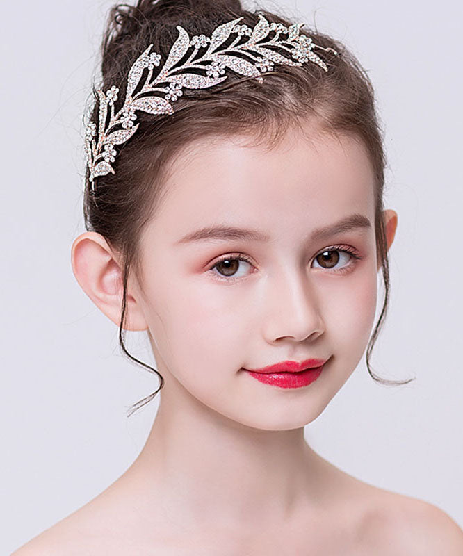 Boho Rose Gold Alloy Zircon Leaf Kids Hairpin IU050 TZ-FQ-HAI240802