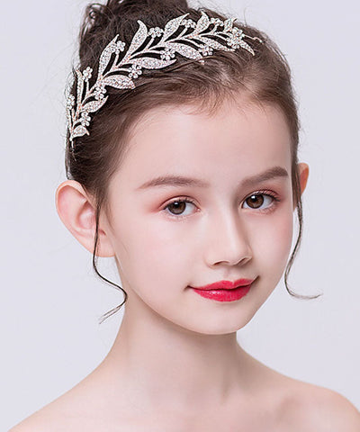Boho Rose Gold Alloy Zircon Leaf Kids Hairpin IU050 TZ-FQ-HAI240802
