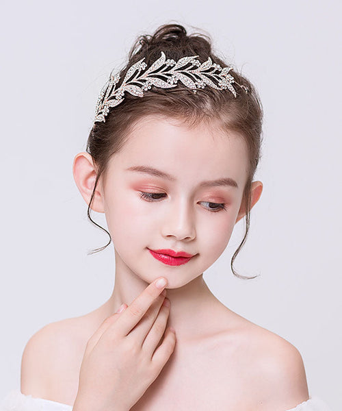 Boho Rose Gold Alloy Zircon Leaf Kids Hairpin IU050 TZ-FQ-HAI240802