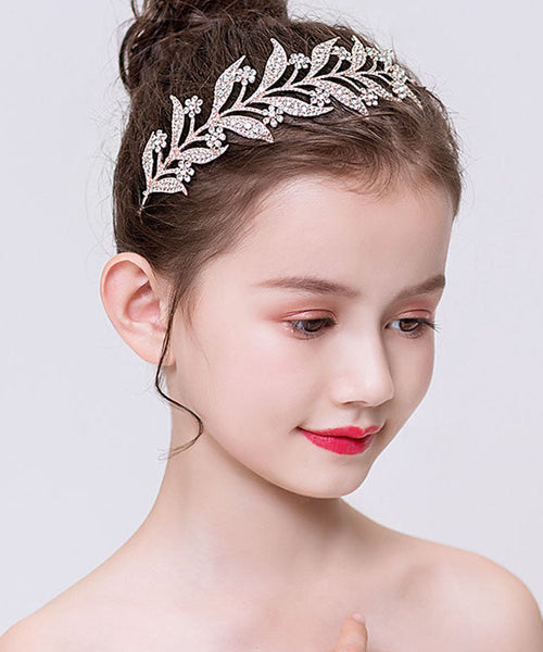 Boho Rose Gold Alloy Zircon Leaf Kids Hairpin IU050 TZ-FQ-HAI240802