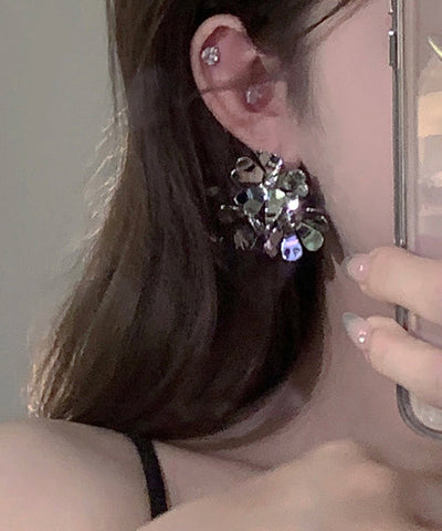 Floral Silk Stud Copper Boho Overgild Earrings FashionChic