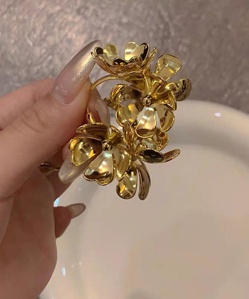 Floral Silk Stud Copper Boho Overgild Earrings FashionChic