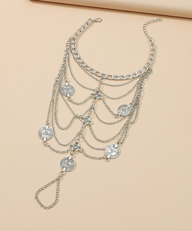 Boho Silk Metal Multilayer Tassel Anklets QU035 JEW-Ank241007