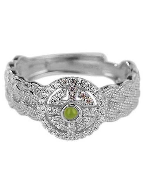 Boho Silk Sterling Silver Jade Hand Woven Lace Rings PO063 JEW-RIN240729