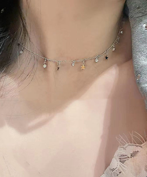 Boho Silk Zircon Star Princess Necklace KX1045 Ada Fashion
