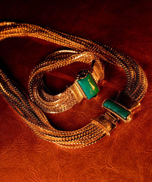 Chain Silver And Weave Jade Sterling Overgild Necklace Boho FashionChic