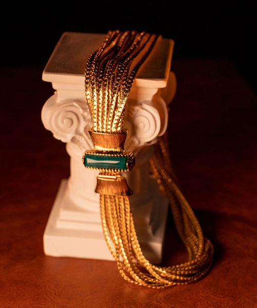 Chain Silver And Weave Jade Sterling Overgild Necklace Boho FashionChic