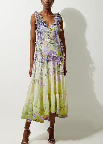 Set Lingerie Boho And Bodysuit Maxi V-Neck Print Skirts Patchwork FashionChic