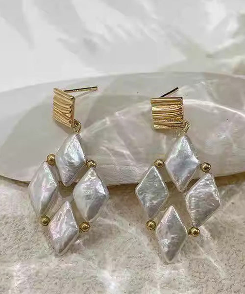 Pear Earrings Boho White Alloy Drop Metal FashionChic