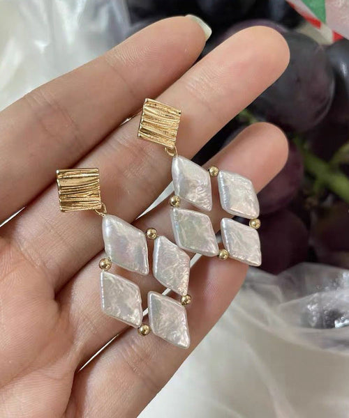 Pear Earrings Boho White Alloy Drop Metal FashionChic