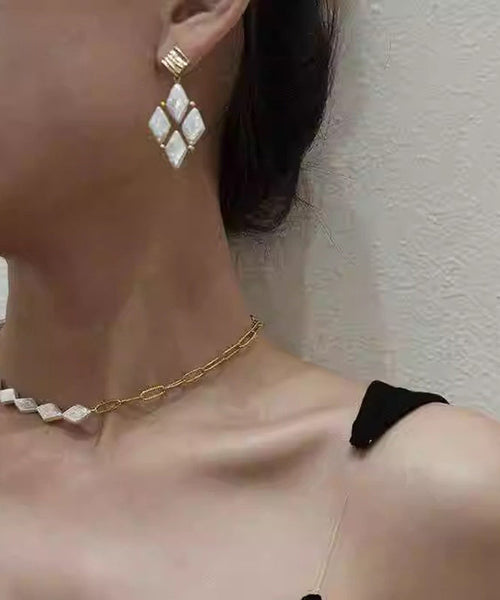 Pear Earrings Boho White Alloy Drop Metal FashionChic