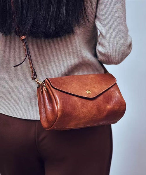 Khaki Cross-body Bag Leather Solid Durable Botique FashionChic